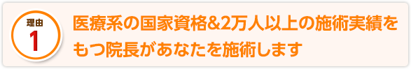 医療系の国家資格&2万人以上の施術実績をもつ院長があなたを施術します